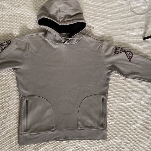 REDUCED 🪷Y2K Armani Exchange light grey hoodie, pullover, embroidery AX on arms - Picture 14 of 17